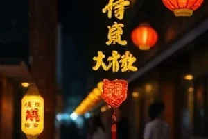 第二幕雨中人工雨与街灯的电影画面